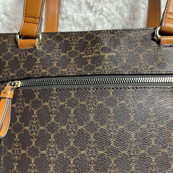 Nanette Lepore synthetic Brown and tan logo shoulder bag  gold tone hardwares. - Picture 3 of 15